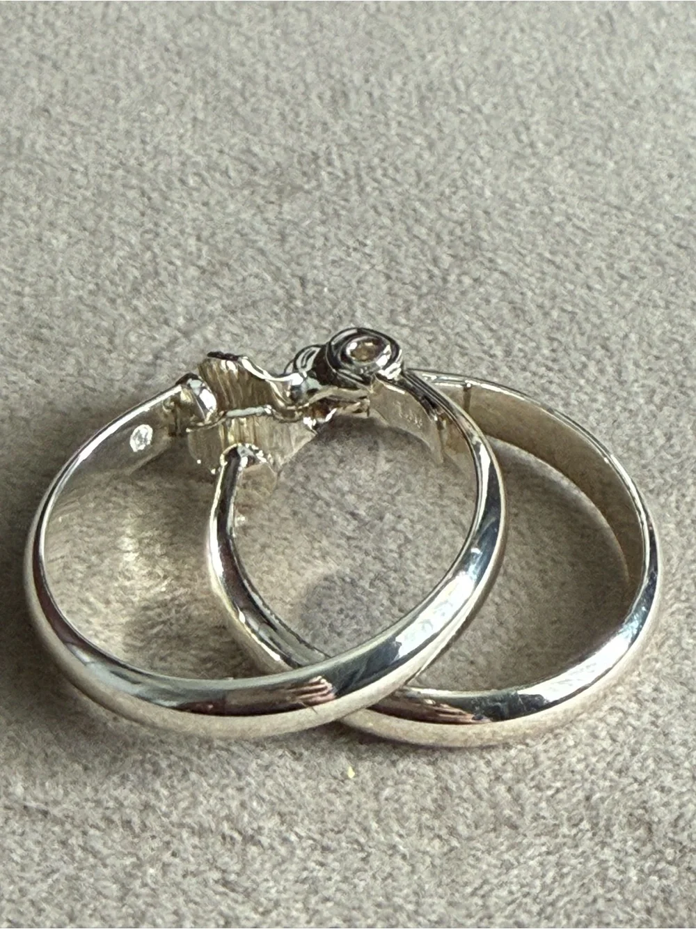 Polished Silver Hoop Earrings - Shiny Silver Finish